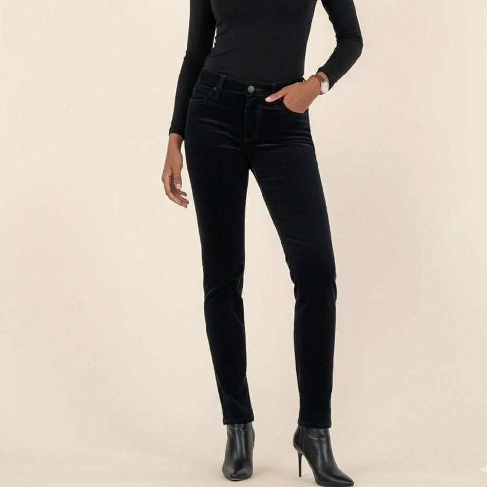 KUT from the Kloth Diana Skinny Black Corduroy Pants Size 4